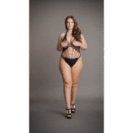 Body en dentelle pour silhouette généreuse avec tour de cou à brides – LIN – Image 6
