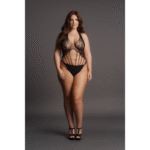 Body en dentelle pour silhouette généreuse avec tour de cou à brides – LIN – Image 4