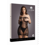 Robe courte grande taille en dentelle et résille pour silhouette généreuse – LIN