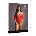 Teddy sans entrejambe orné de strass avec haut en dentelle pour une allure généreuse • SexyPlus