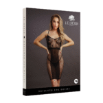 Robe sexy grande taille en dentelle et résille avec décolleté en V plongeant pour tes courbes - LIN – Image 7