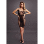 Robe sexy grande taille en dentelle et résille avec décolleté en V plongeant pour tes courbes - LIN – Image 11