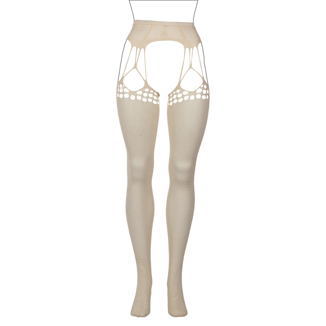 Collant à entrejambe ouvert en résille effilochée avec effet porte jarretelles, pour des looks audacieux | LIN – Image 6