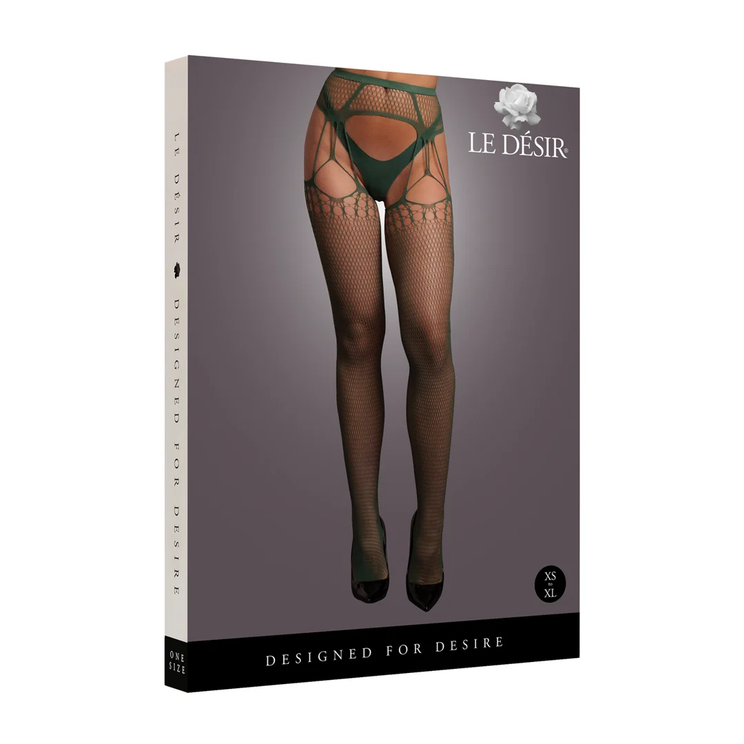 Collant à entrejambe ouvert en résille effilochée avec effet porte jarretelles, pour des looks audacieux | LIN – Image 25