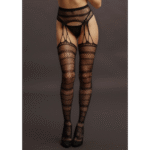Collants effet porte jarretelles en résille rayée pour les silhouettes généreuses – LIN – Image 10