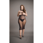 Robe sexy grande taille en résille, à tour de cou haut, pour silhouettes généreuses - LIN – Image 6