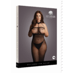 Robe sexy grande taille en résille, à tour de cou haut, pour silhouettes généreuses - LIN