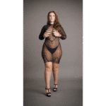 Robe en résille à manches longues et décolleté ouvert, sexy et adaptée aux silhouettes généreuses – SexyPlus – Image 6