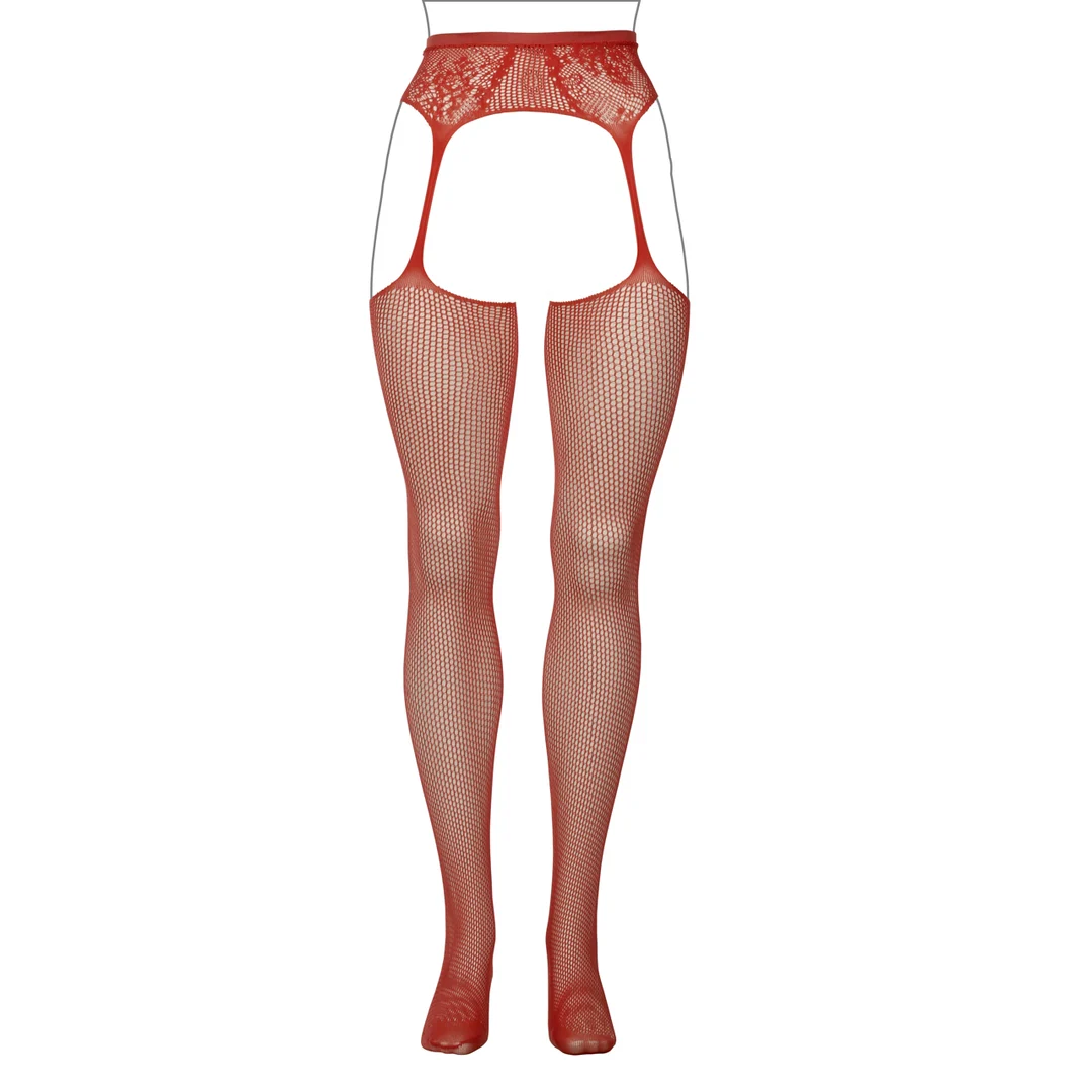 Lingerie sexy avec bas résille et porte jarretelles en dentelle pour silhouettes généreuses, Koning – Image 12