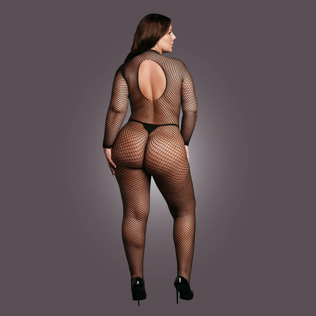 Combinaison résille à entrejambe ouvert et col montant, pour des courbes séduisantes — SexyPlus – Image 5