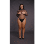 Body en résille à col montant et dos ouvert, pour une allure généreuse et séduisante, noir - OSX – Image 6