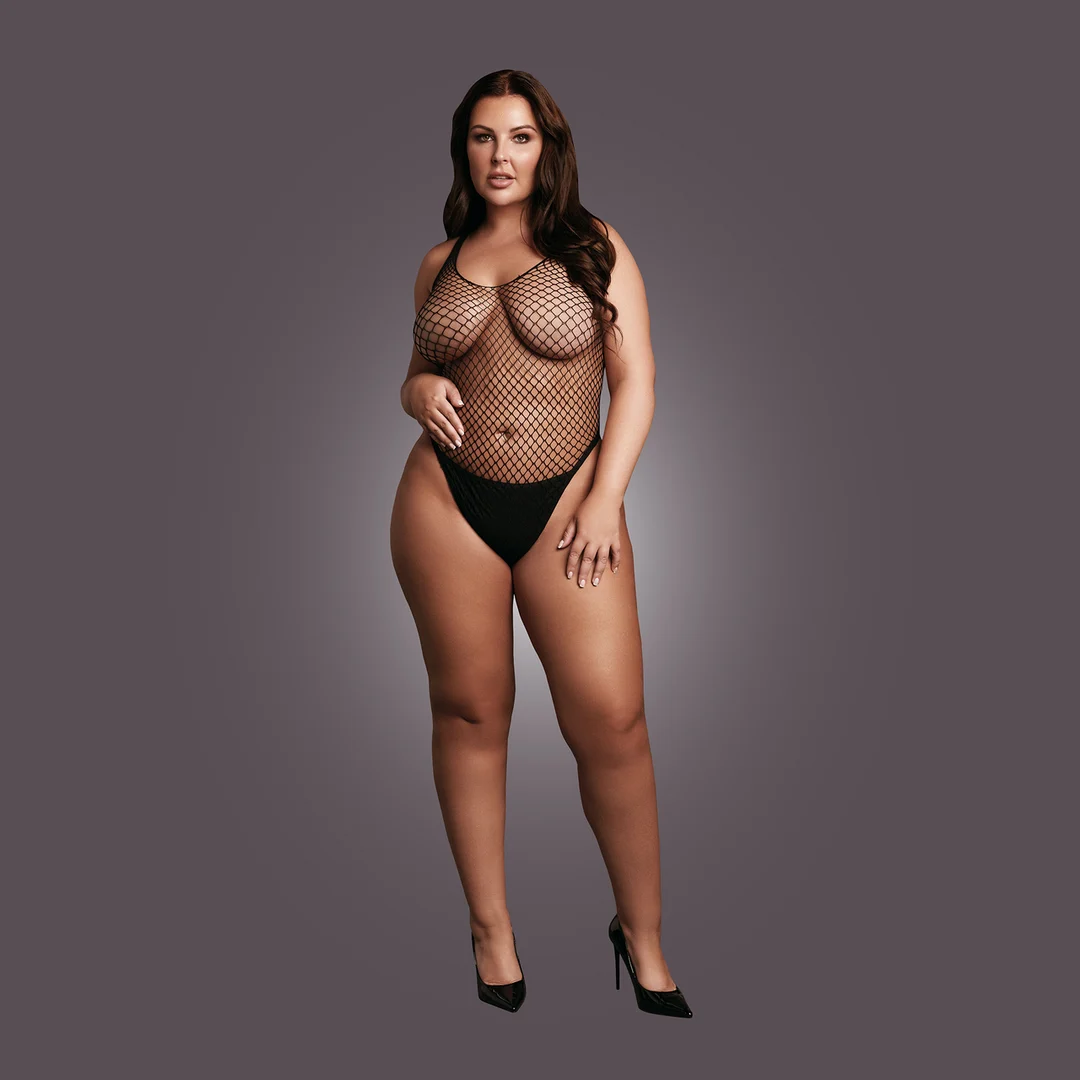 Body lingerie pour formes généreuses avec détails en résille, une allure séduisante et tout en courbes – OSX – Image 4