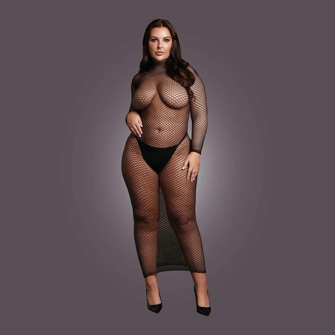 Robe en résille à col élégant pour une allure sexy et tout en courbes – OSX – Image 4