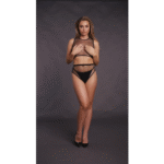 Ensemble de lingerie sensuel avec crop top en résille et entrejambe ouvert, pour les silhouettes pulpeuses – OSX – Image 12