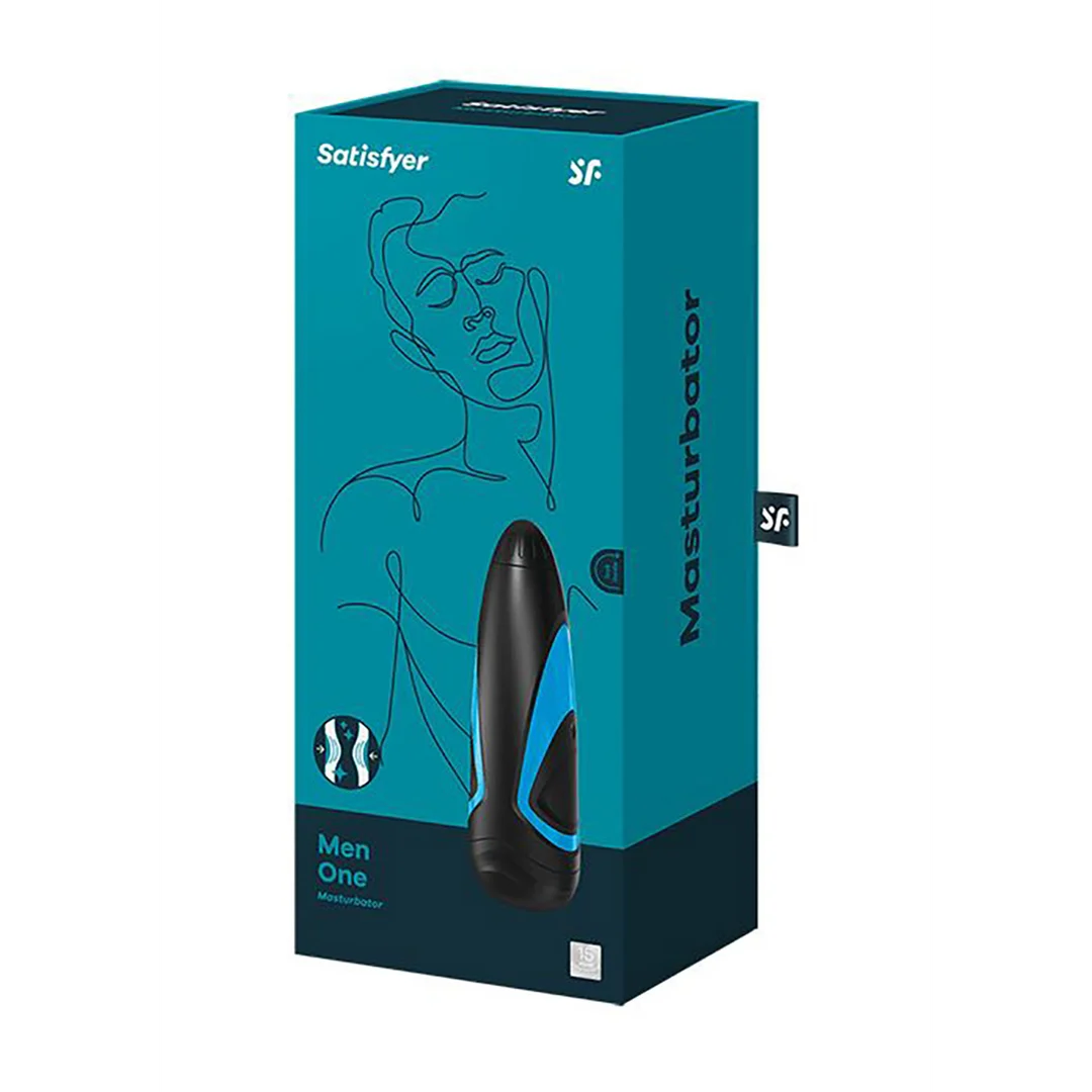 Masturbateur de poche avec fonction de pompe Noir/Bleu – Image 1