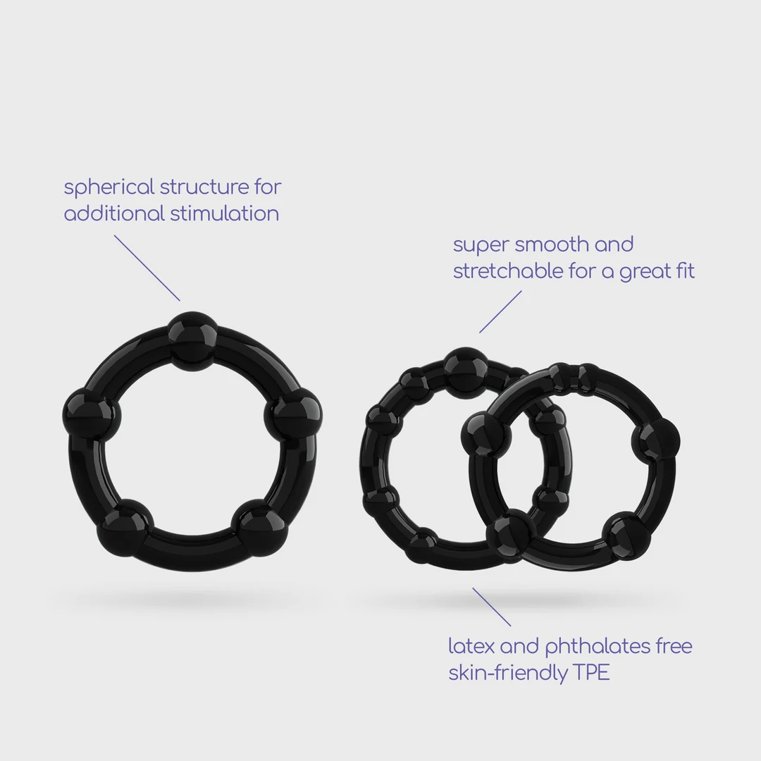 Set d’anneaux péniens Crushious Triple Bead – Image 5
