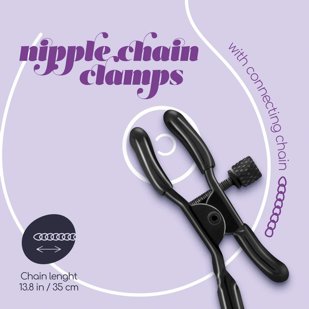 Pinces à tétons noires Crushious avec chaîne de liaison – Image 4