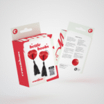 Caches tétons à pompons Bettie Boobs rouges et noirs