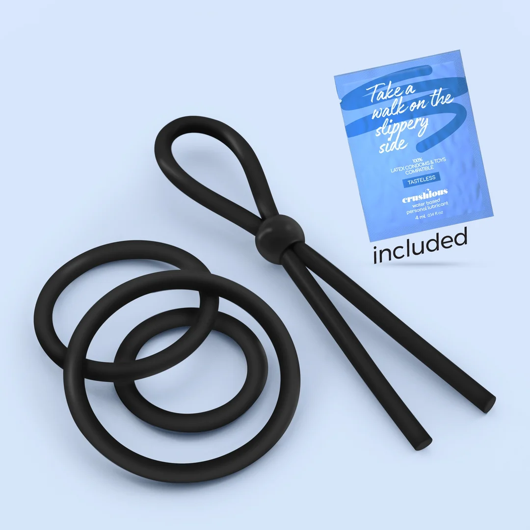 Set d’anneaux péniens en silicone Daltons noir – Image 5