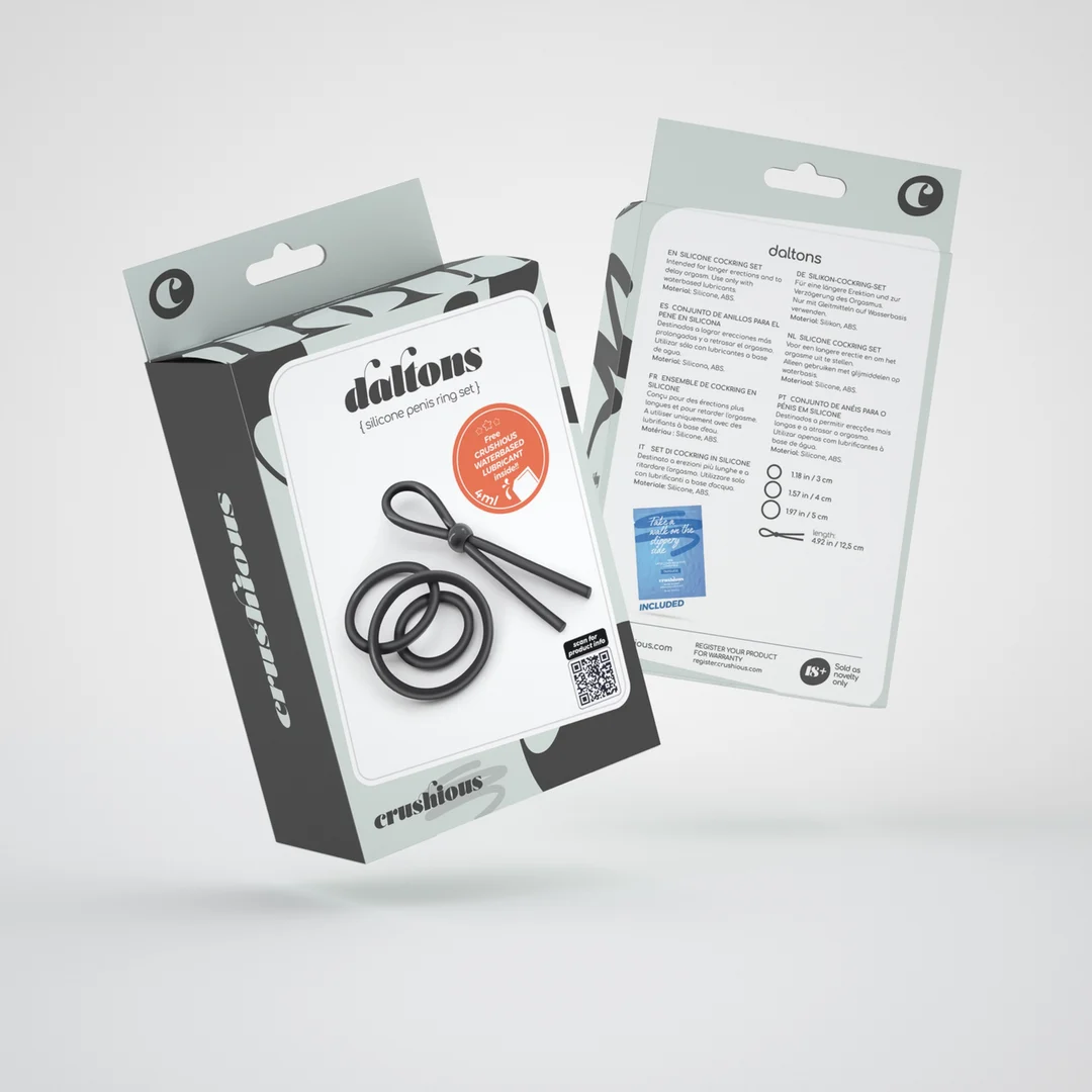 EX19252-2 Set d’anneaux péniens en silicone Daltons noir – Image 1
