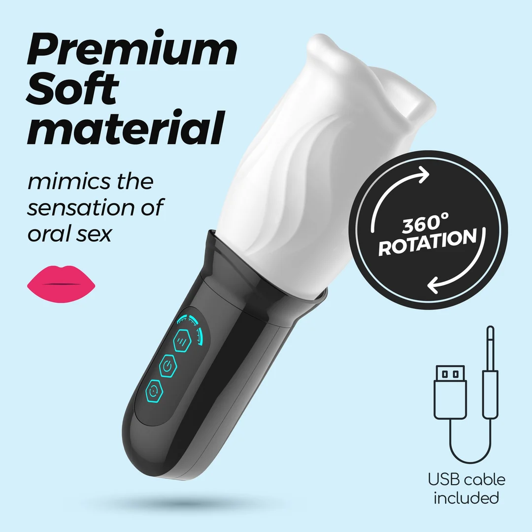 Masturbateur oral rotatif Crushious Fellatrix blanc – Image 5
