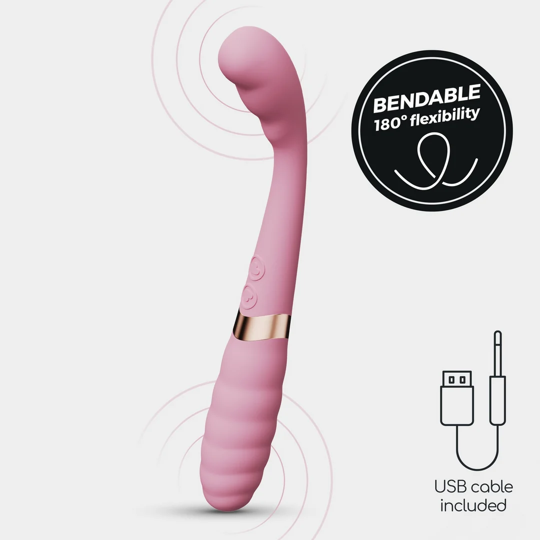 Vibromasseur double flexible Crushious Pixie rose – Image 5