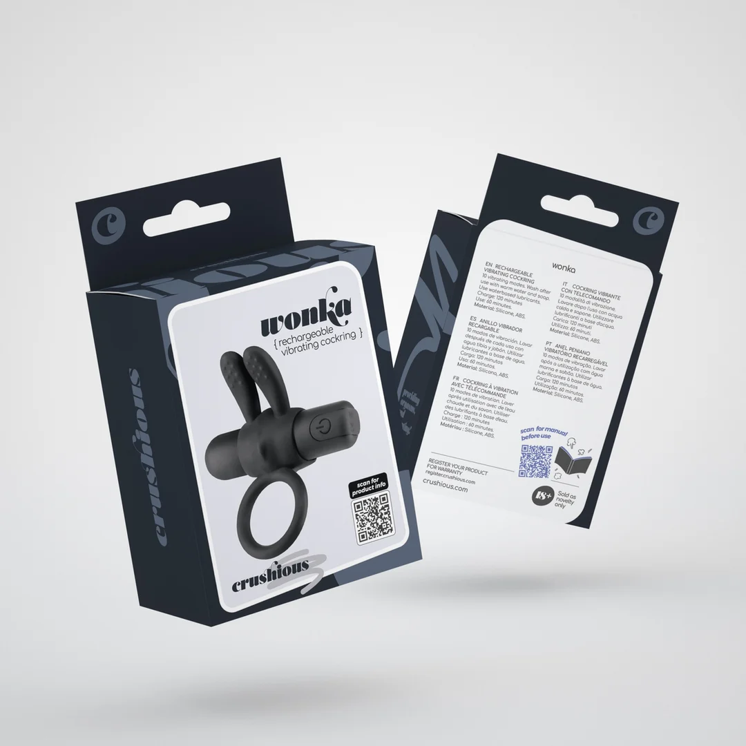 Anneau pénien vibrant rechargeable Wonka – Image 1