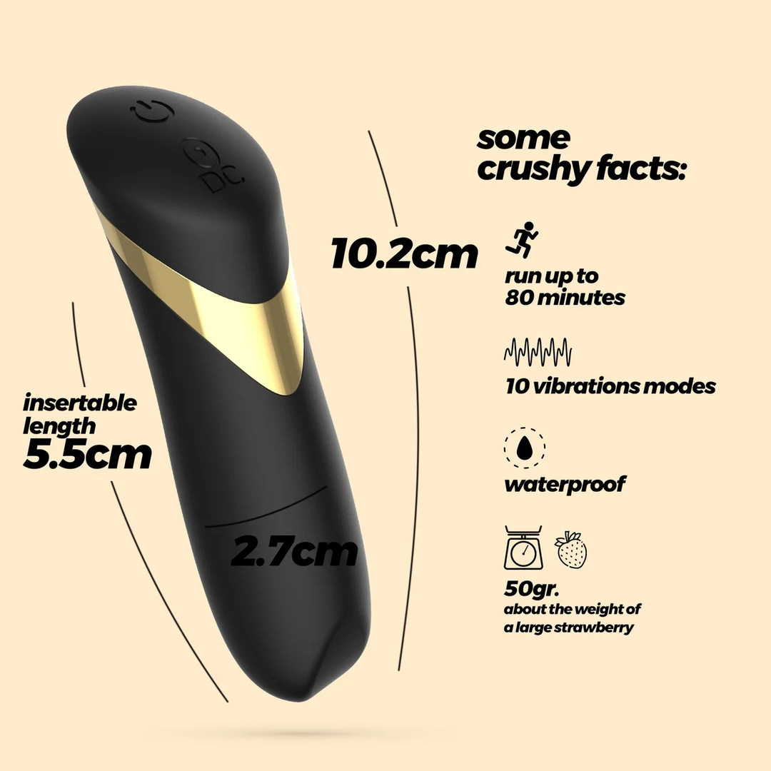 Bullet vibrante rechargeable Crushious Blinders noire – Image 5