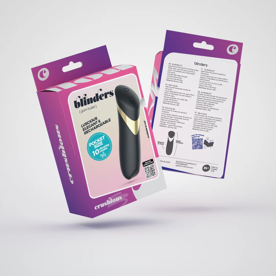 Bullet vibrante rechargeable Crushious Blinders noire – Image 1