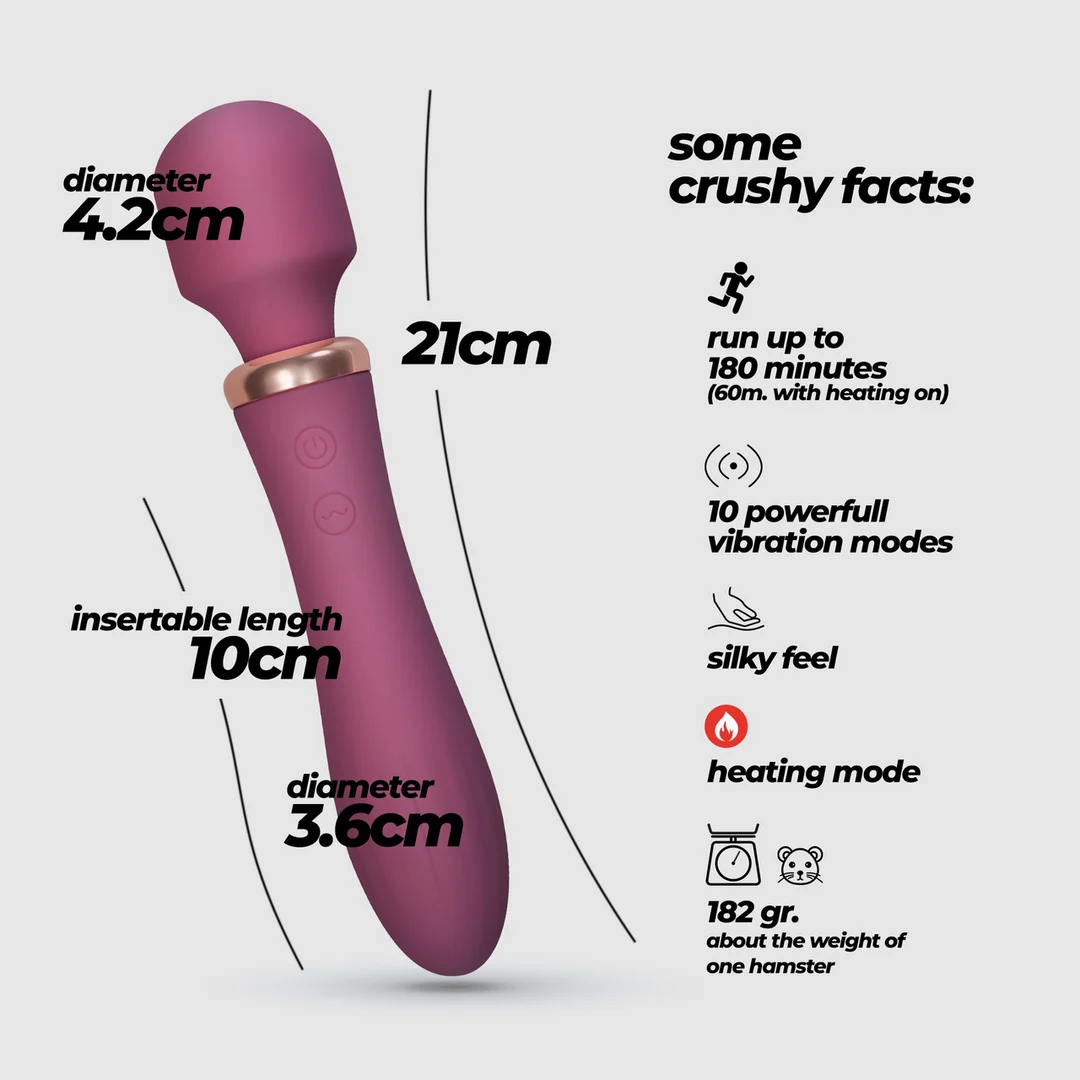 Appareil de massage wand double Crushious Jinx avec fonction chauffante – Image 11