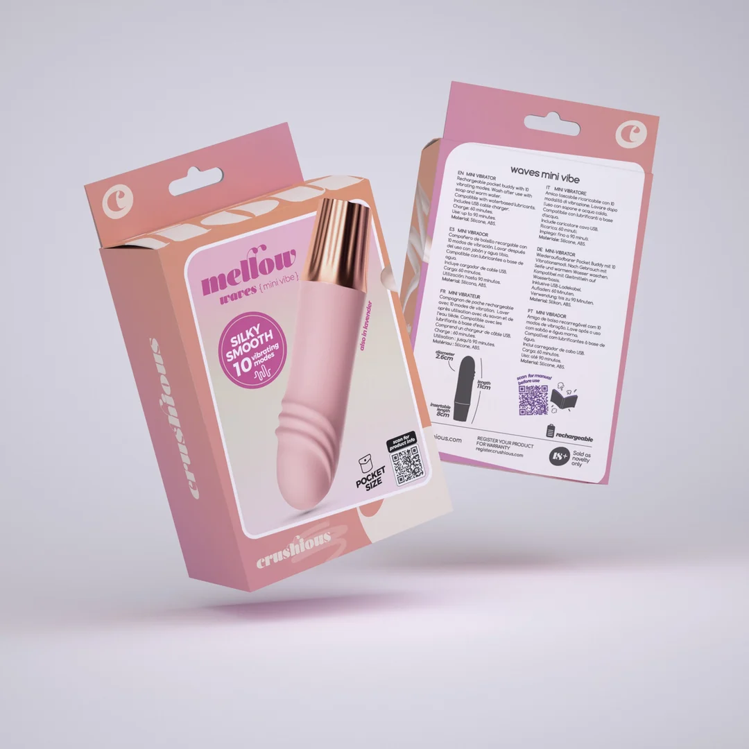 Mini vibromasseur Crushious Mellow Waves rose – Image 1