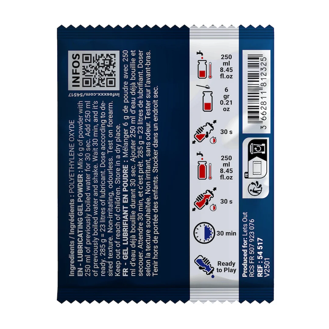 Lubrifiant pour fisting – Sachet de poudre pour préparer 500 ml de lubrifiant – Sans parfum, sans goût – 6 g – Fuck Fist – Image 1