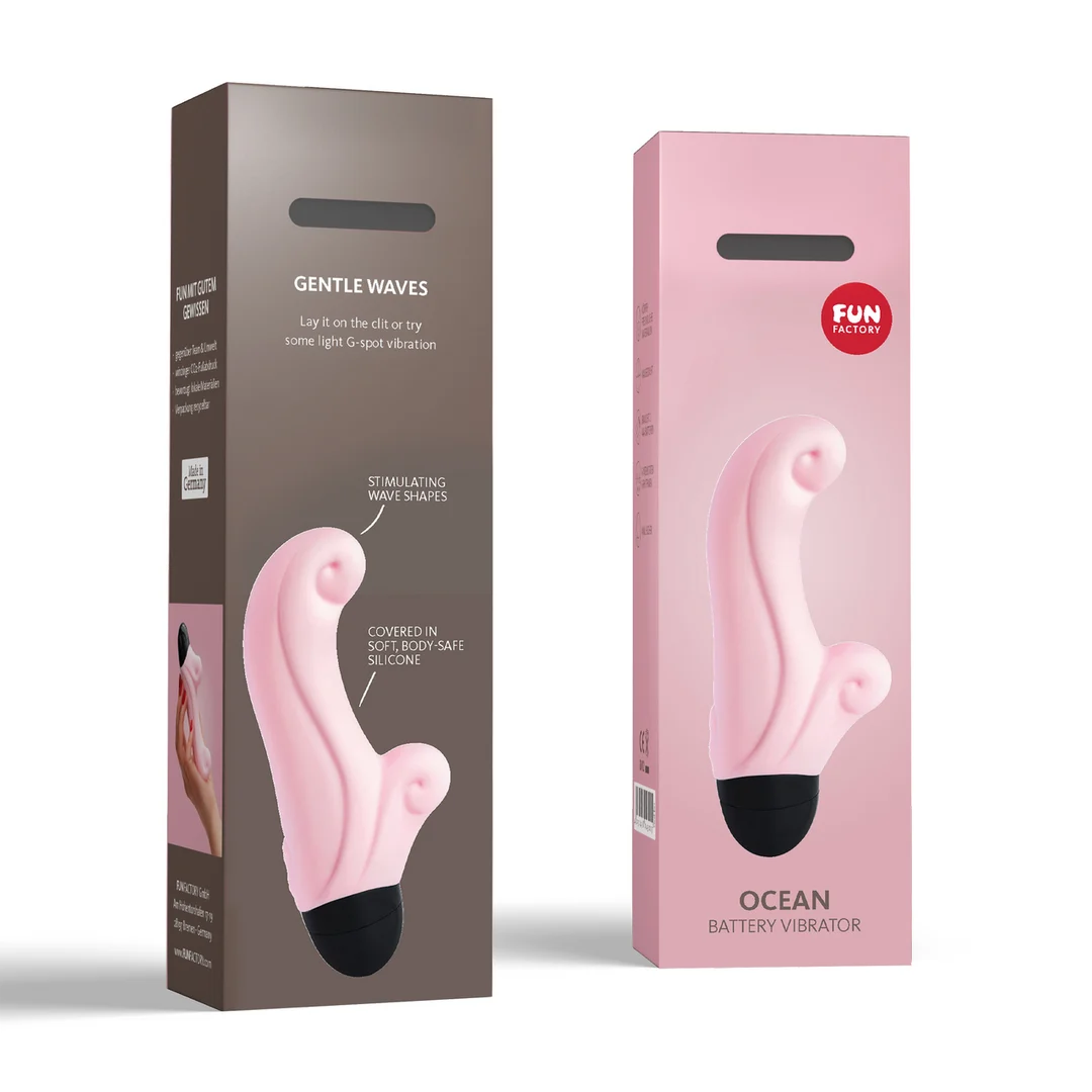 Mini vibromasseur, pointe incurvée pour point G et clitoris, Ocean baby rose Fun Factory – Image 1