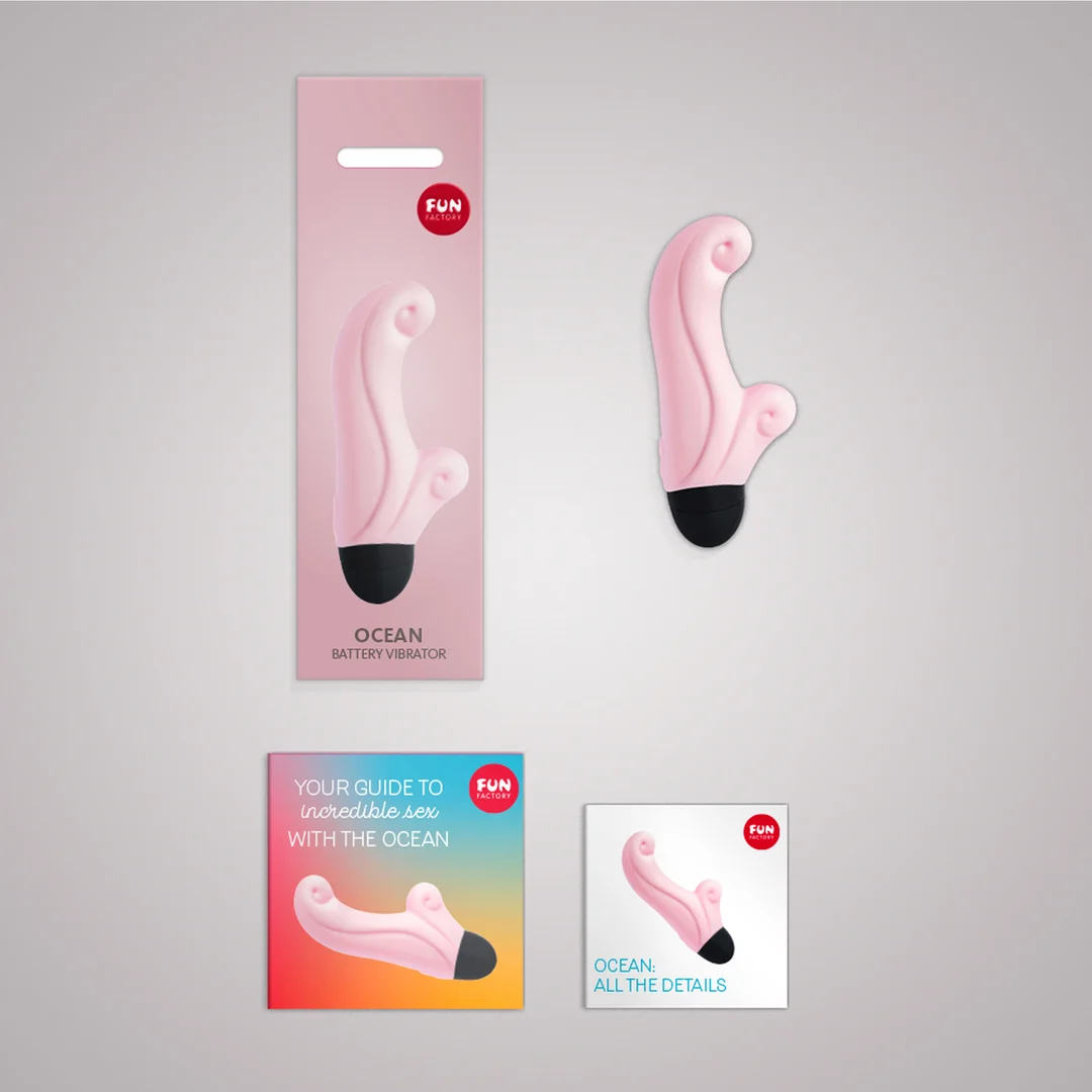 Mini vibromasseur, pointe incurvée pour point G et clitoris, Ocean baby rose Fun Factory – Image 2