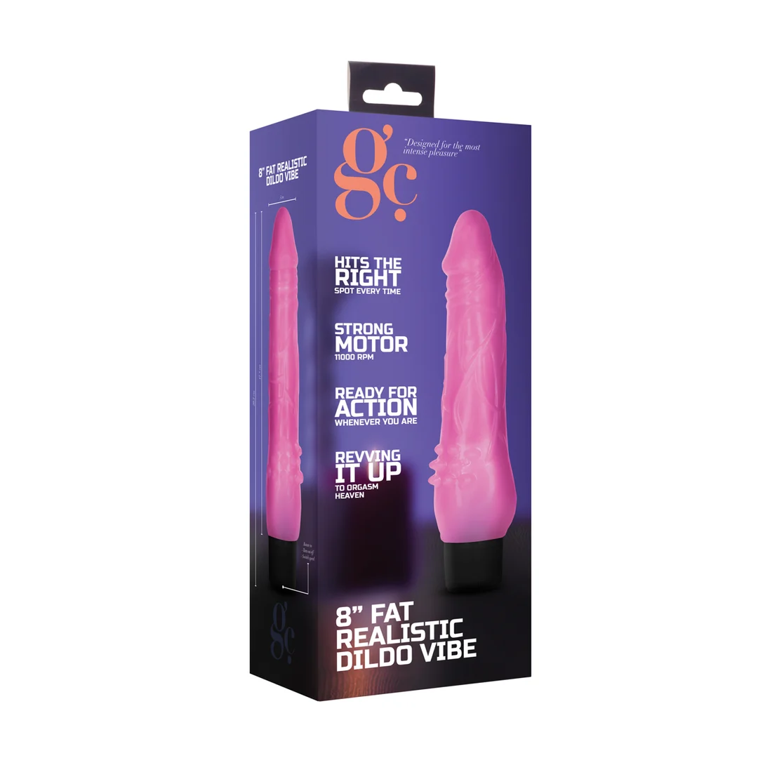 GC028PNK-2 Vibromasseur réaliste à base striée – 8 / 20 cm GC by Shots – Image 1
