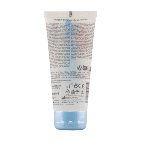 Gel lubrifiant chauffant à base d’eau HOT Anal Superglide 100 ml