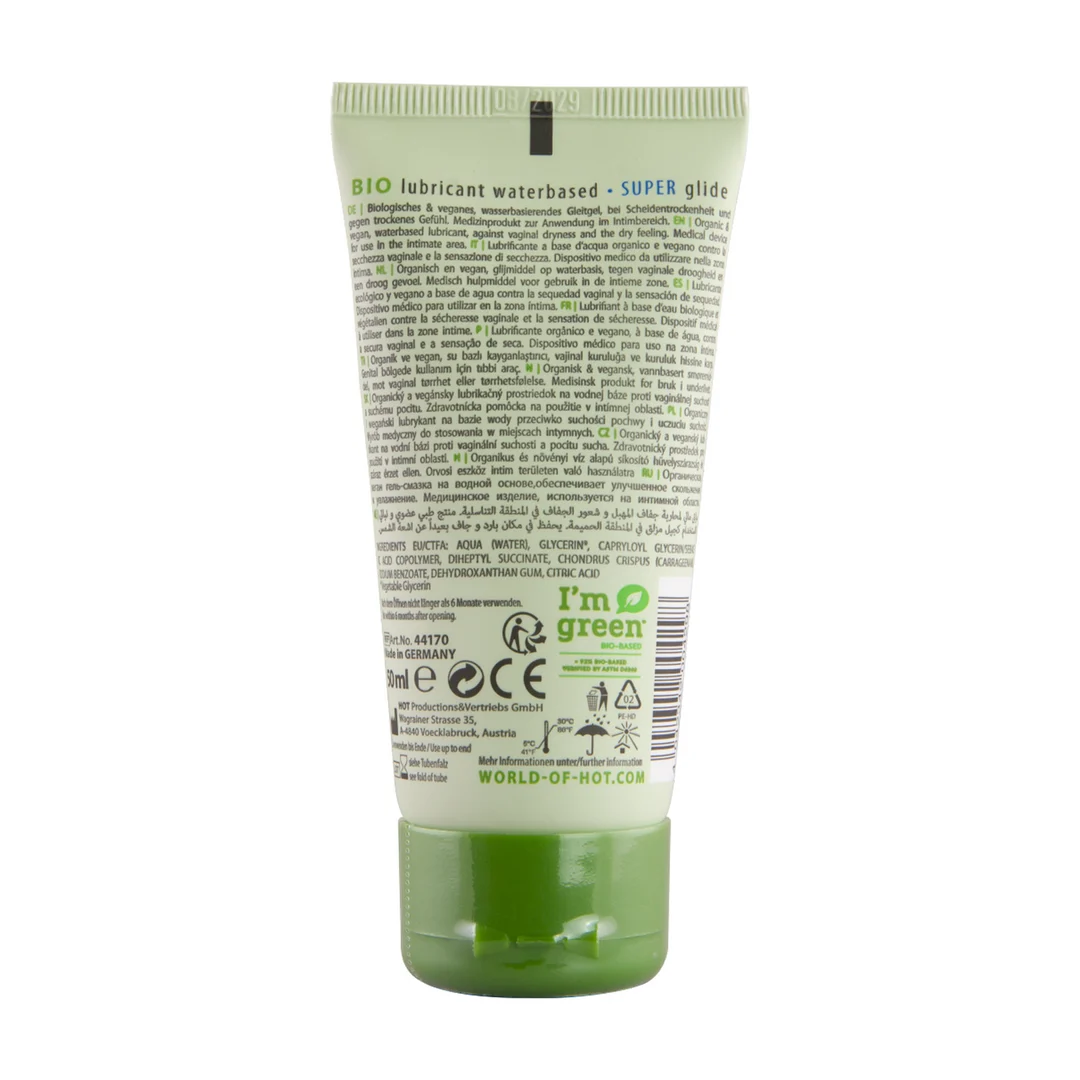 H-44170-5 Lubrifiant à base d’eau – bio, végétalien, au carraghénane – sans parfum, sans goût – 50 ml – Superglide – Image 1