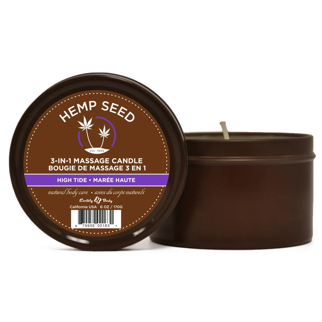 Bougie de massage High Tide 3 en 1, qui fond en huile de massage, noix de coco, citron vert et verveine, 170 g – Image 1