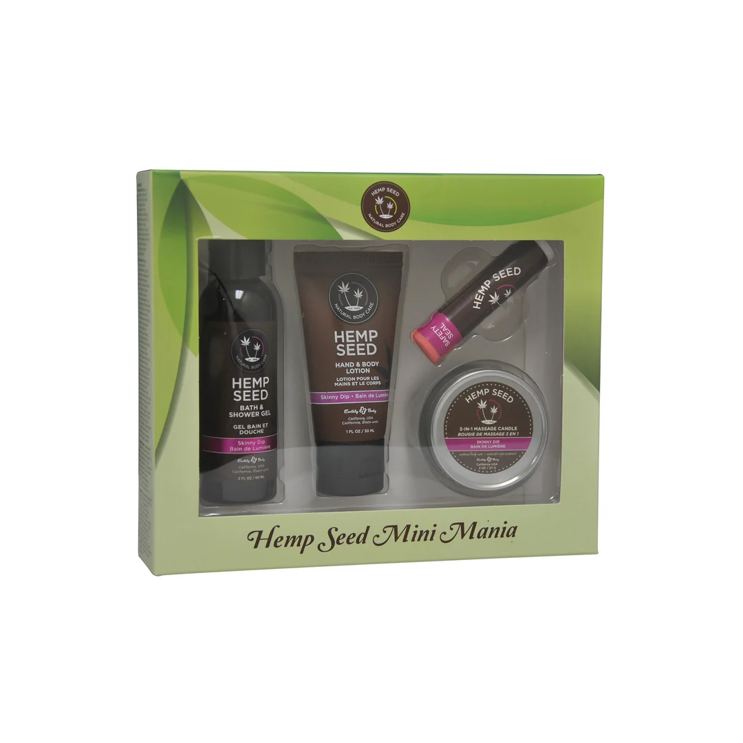 HSMM021I Hemp Seed Mini Mania Travel Set – Coffret de voyage Skinny Dip – Unisexe – Earthly Body – Image 1