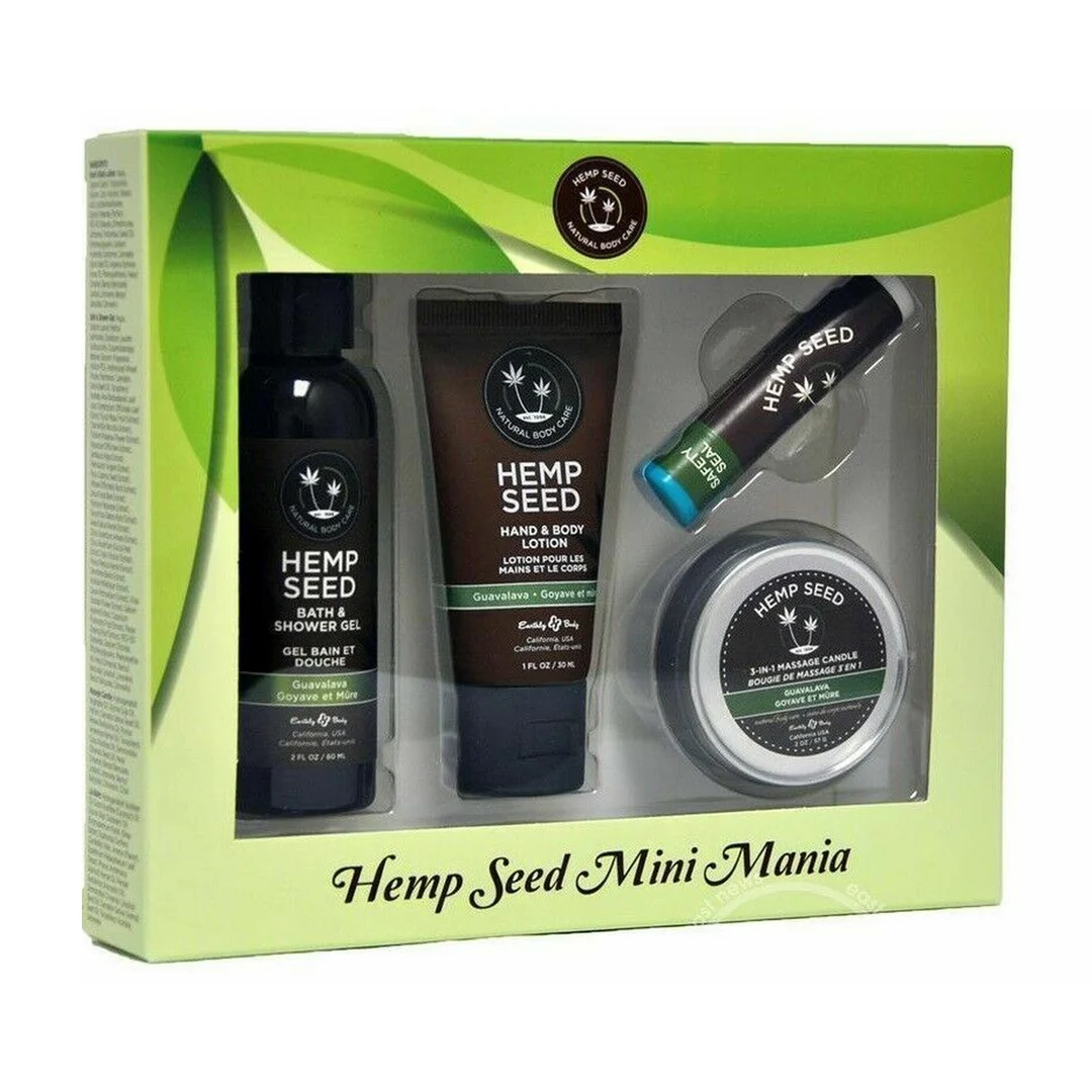 Hemp Seed Mini Mania Travel Set – Coffret de soins de la peau 4 pièces en format mini – Parfum goyave et mûre – Image 1