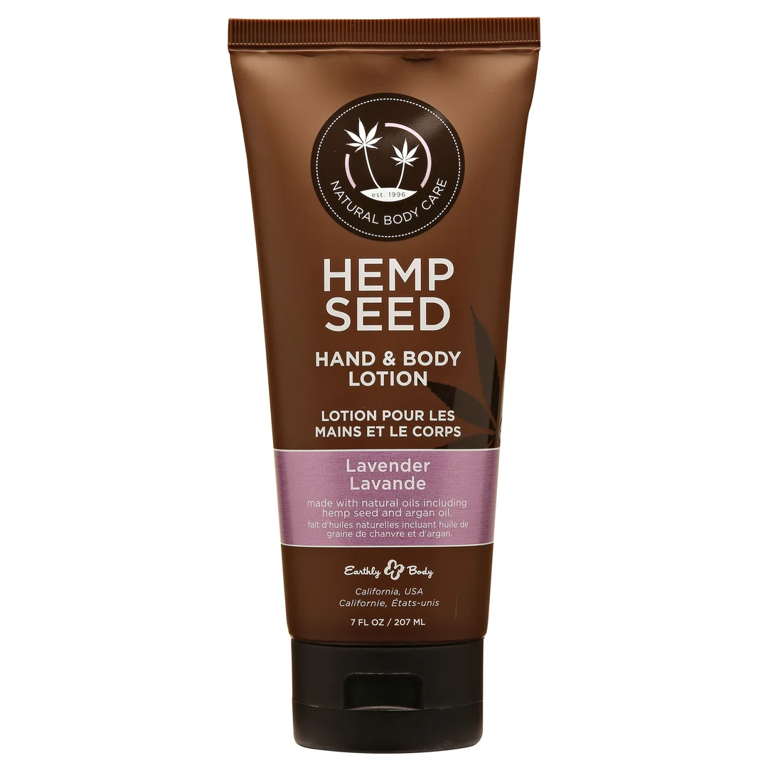 HSV017T Lait pour le corps – Lait pour les mains et le corps à l’huile de chanvre et à l’huile d’argan – Lavande – Earthly Body – 207 ml – Image 1