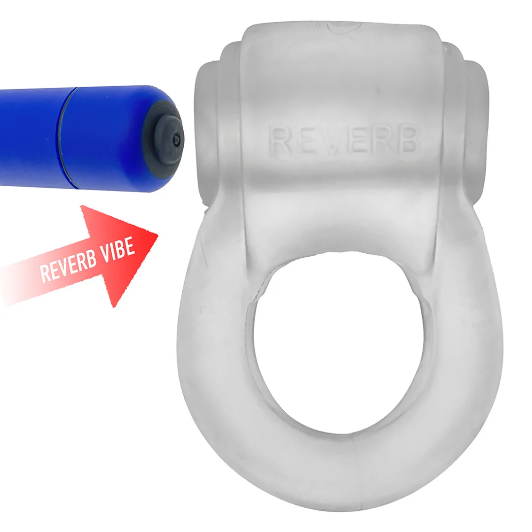 Anneau pénien vibrant au maintien confortable – Reverb Vibe Ring - Glace translucide / Bleu – Image 4