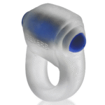 Anneau pénien vibrant au maintien confortable – Reverb Vibe Ring - Glace translucide / Bleu – Image 2