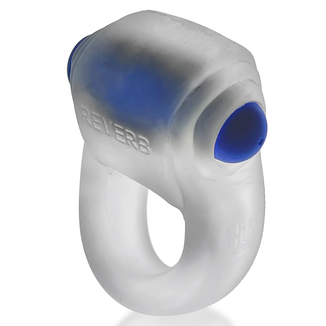 Anneau pénien vibrant au maintien confortable – Reverb Vibe Ring - Glace translucide / Bleu – Image 2