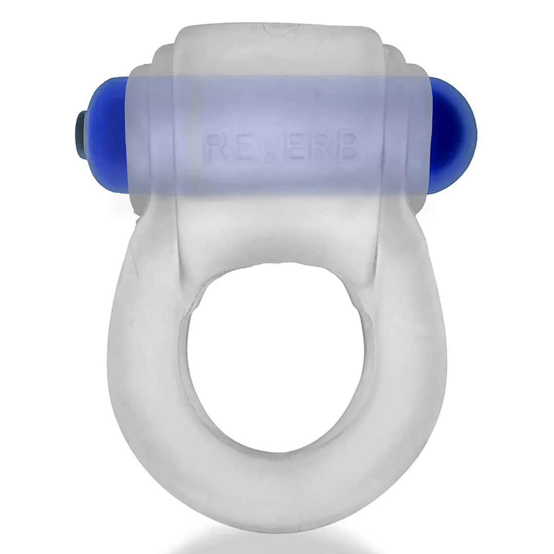 Anneau pénien vibrant au maintien confortable – Reverb Vibe Ring - Glace translucide / Bleu – Image 5