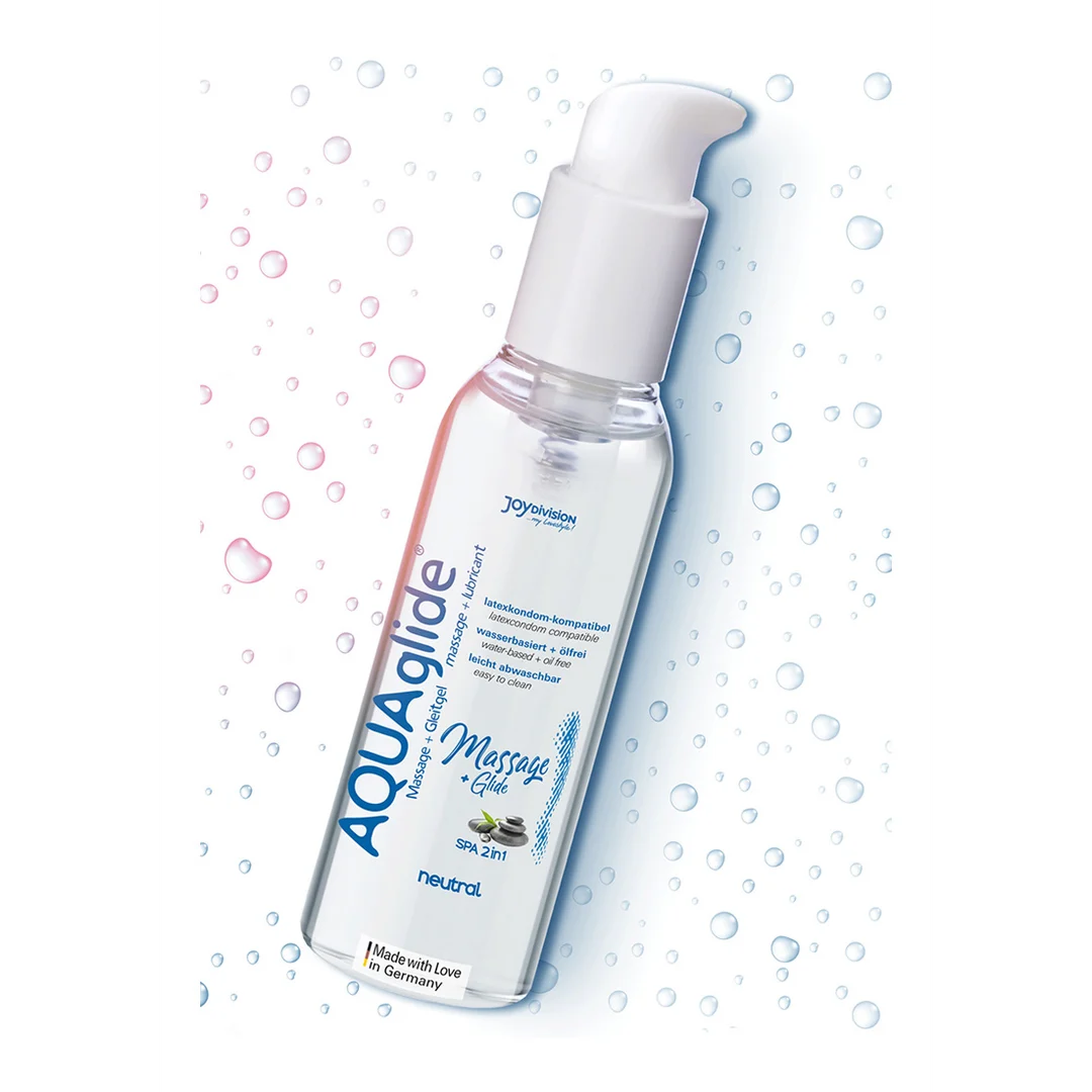 J-11760-8 Lubrifiant à base d’eau, gel de massage et lubrifiant 2 en 1 (AQUAglide), sans parfum et sans goût, 200 ml, Joydivision – Image 1