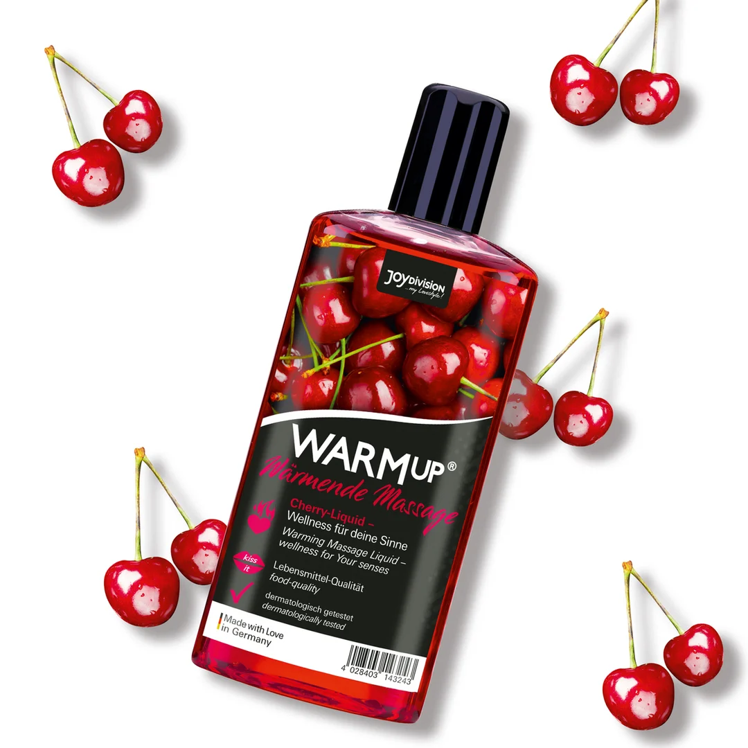 Huile de massage – Lubrifiant chauffant aromatisé – Cerise – 5 fl oz / 150 ml – Image 1