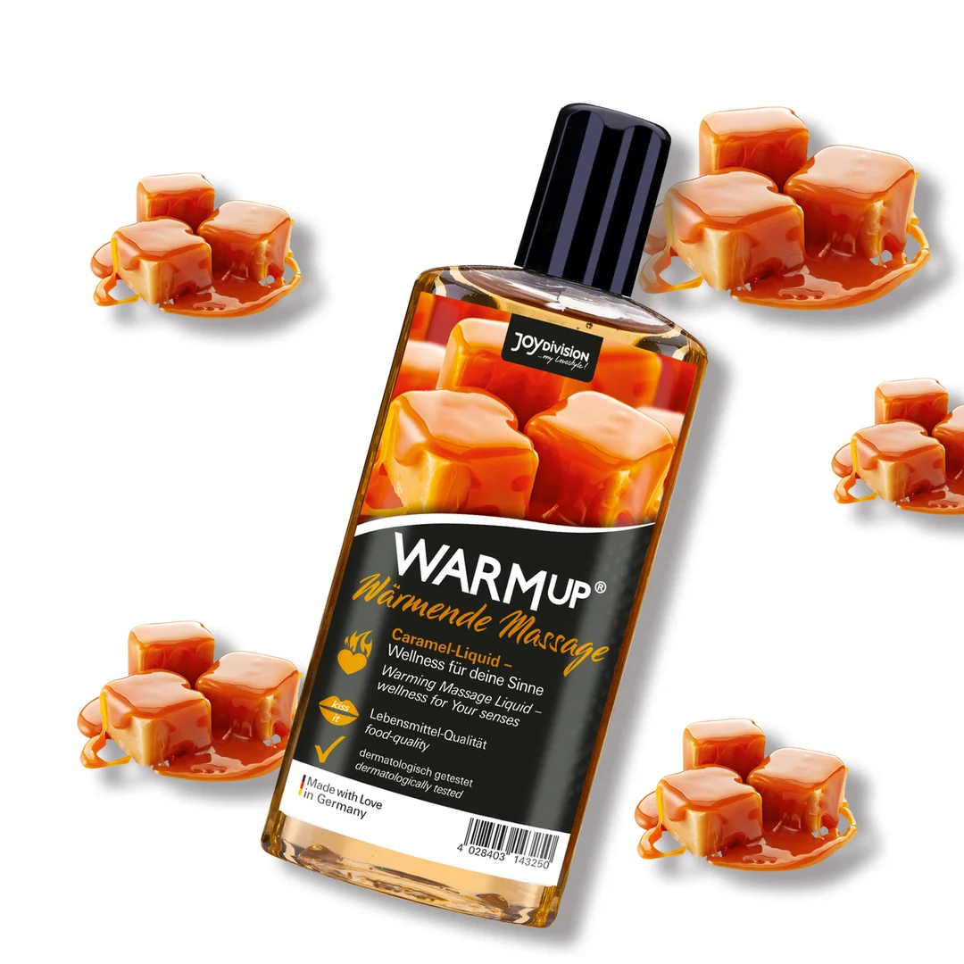 Huile de massage érotique, liquide de massage WARMup à effet chauffant, caramel, Joydivision, 150 ml – Image 1