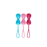 Entraîneur du plancher pelvien à poids variables – Power Balls, boules de Kegel – 3 pièces – Turquoise/Rouge/Rose – Image 2