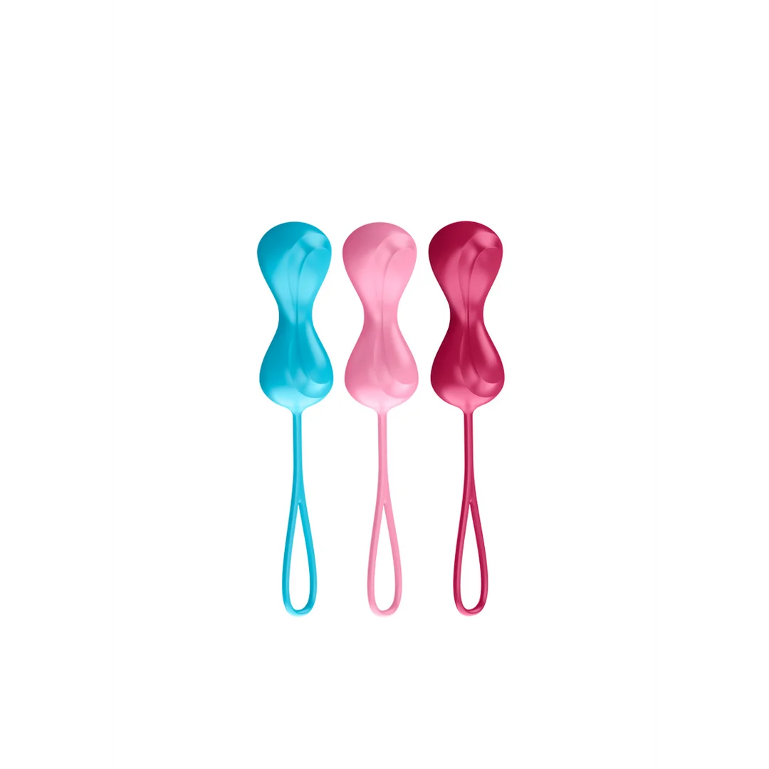Entraîneur du plancher pelvien à poids variables – Power Balls, boules de Kegel – 3 pièces – Turquoise/Rouge/Rose – Image 4